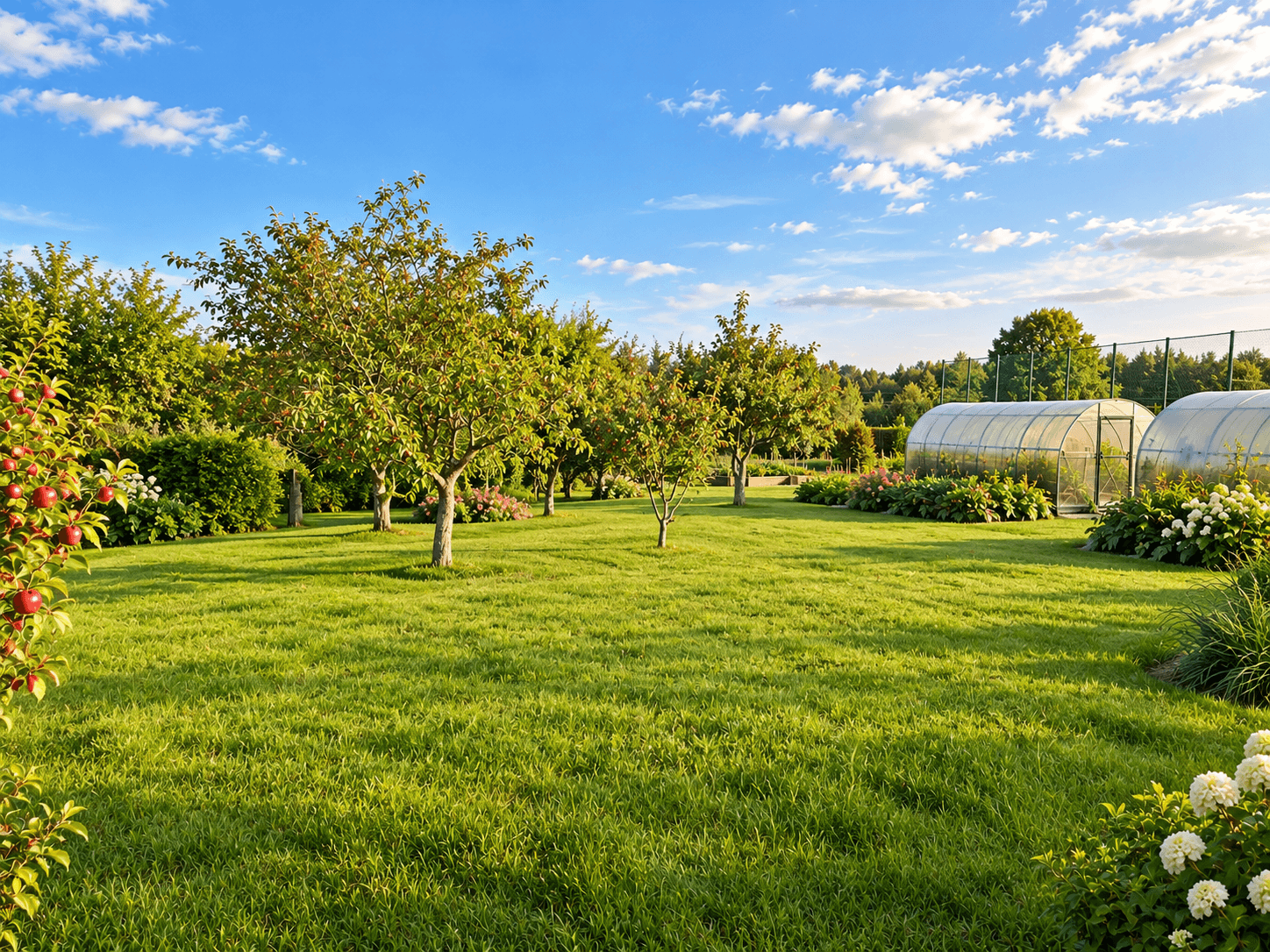 The orchard — apple trees